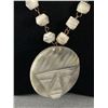 Image 2 : Extra Length South American Carved Stone Pendant & beads Necklace