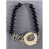 Image 1 : Unusual Zebra Design with Beads Necklace