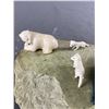Image 2 : Outstanding Vintage First Nations Sculpture Signed Cain Iquaqasaq. Registered Canada Eskimo Art Esqu