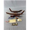 Image 1 : Hand Carved From Native Totara Wood War Canoe " Waka Taua" Ornament