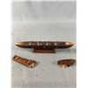 Image 8 : Hand Carved From Native Totara Wood War Canoe " Waka Taua" Ornament