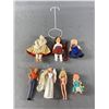 Image 1 : 3 Vintage Dolls, Doll Stand, Baby Doll & 3Miniature Barbie Dolls