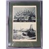 Image 2 : 2 Vintage Alaska Framed & Matted Photos - Bird's Eye Of Nome (13" x 12") & Tundra Mining/Gold Shipme