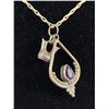 Image 2 : Vintage Sterling Silver with Garnet Pendant and Chain Necklace