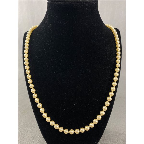 Vintage Pearl Necklace with Silver Filigree Clasp
