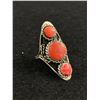 Image 1 : Vintage Silver with Red Stones Ring