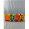 Image 1 : 4 Beautiful Vintage Hand Blown & Signed Mellon Heavy 5" Drinking Glasses