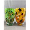 Image 3 : 4 Beautiful Vintage Hand Blown & Signed Mellon Heavy 5" Drinking Glasses
