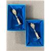 Image 1 : 2 BIRKS 4" H Pewter Clock Ornaments In BIRKS Gift Boxes