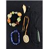 Image 1 : 2 Vintage Pendant necklaces,2 Beads Bracelets & 2 Pendants