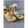 Image 2 : Pair Of Vintage Wooden Shoes From Holland. Approx. 10"L & Okanagan Grapes Basket & PEI Potatoes Bag