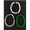 Image 1 : 3 New Fashion Bracelet - Picasso, Green Glass & Howlite