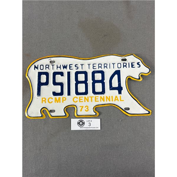 1973 Northwest Territories RCMP Centennial License Plate