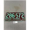 Image 1 : 1959 British Columbia License Plate