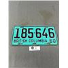 Image 1 : 1960 British Columbia License Plate