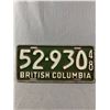 Image 1 : 1948 British Columbia License Plate