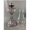 Image 2 : Lovely Antique 1800's Oil Lamp. Approx 19" Tall Nice Shade of Purple