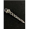 Image 3 : Vintage Sterling Silver Genuine Amethyst Celtic Weave Kilt Pin Brooch - 3 1/4", 9.8 Grams - Marked S