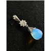 Image 2 : Vintage Sterling Silver Sajen Amethyst & Opalite Opaline Faceted Pendant - 1 3/4", 6.7 Grams - Signe