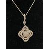 Image 2 : Sterling 925 CZ Pave Cluster Pendant - 1 1/2" On 20" 925 Sterling Chain- 5.7 Grams - Marked & Tested