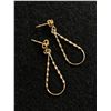 Image 1 : 10k Yellow Gold Diamond Cut Teardrop Drop Dangle Earrings - Marked & Tested