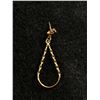 Image 2 : 10k Yellow Gold Diamond Cut Teardrop Drop Dangle Earrings - Marked & Tested