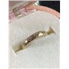 Image 2 : 10k Yellow Gold Genuine 5 Diamond Heart Band Ring - Size 8 Marked & Tested
