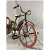 Image 2 : Vintage Miniature Cast Bicycle w/ Rattan Side Car - 17" L x 10" H