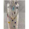 Image 2 : Very Pretty Blown Glass Bud Vase - Clear w/Controlled Drops Of Colour