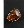 Image 1 : Very Large Amber, Genuine Stone in Wire Frame Brooch