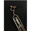 Image 3 : Antique Exquisite Dangling Earrings w/Lovely Women Portrayed in Glass Very Rare