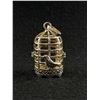 Image 2 : Vintage Sterling Silver Large and Solid Bird Cage Pendant, Hinged Opens w/Lock