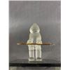 Image 2 : Very Unique Inuit Glass Sculpture, Man Hunting Seal Signed Howard R G____? 1989 Good Condition