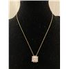 Image 1 : Sterling Silver Chain With Sterling Stone Pendant. Marked Sterling. Coro