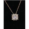 Image 2 : Sterling Silver Chain With Sterling Stone Pendant. Marked Sterling. Coro