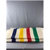 Image 1 : Very Hard To Find King Size 100% Wool Hudson Bay 8 Point Blanket Made In England