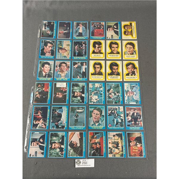 1976 OPC - "Happy Days" Collector Cards In Binder Card Sheets