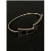 Image 1 : Sterling Silver w/ Black Onyx Inlay Hinged Bangle Tested and Marked 925