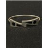 Image 2 : Sterling Silver w/ Black Onyx Inlay Hinged Bangle Tested and Marked 925