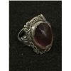 Image 1 : Lovely Sterling Silver w/ Amethyst Center and Surrounded w/ Makasite Stones Ring