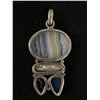 Image 2 : Large Heavy Sterling Silver (Tested) Pendant w/ Genuine Pearl + Gem Stones, Marked MD 925