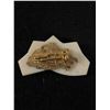 Image 2 : Genuine Carved Ivory w/ 14k Gold Wire Décor Brooch, Marked 14k