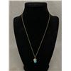 Image 1 : Vintage Turqouise Pendant w/ Chain Necklace Marked 1/20 12K