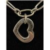 Image 2 : Heavy Solid Sterling Silver Link Chain w/ Heart Pendant Necklace Marked 925 Italy