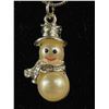 Image 2 : Vintage Pearl Snowman Design Pendant w/ Chain Necklace