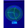Image 1 : Vintage Uranium Glass Divided Condiment Plate. Approx. 10"Diam.