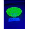 Image 2 : Vintage Uranium Glass Frog For Flower Arranging. Approx. 4.5" Diam. X 1.5"H