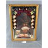 Image 1 : Vintage Budweiser Wood Framed Mirror Clock "Know What You're Holdin'" Approx. 13" x 9.5"