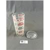 Image 2 : Vintage Cocktail Shaker w/Recipes On Glass & Metal Cap. Approx. 7.5"H