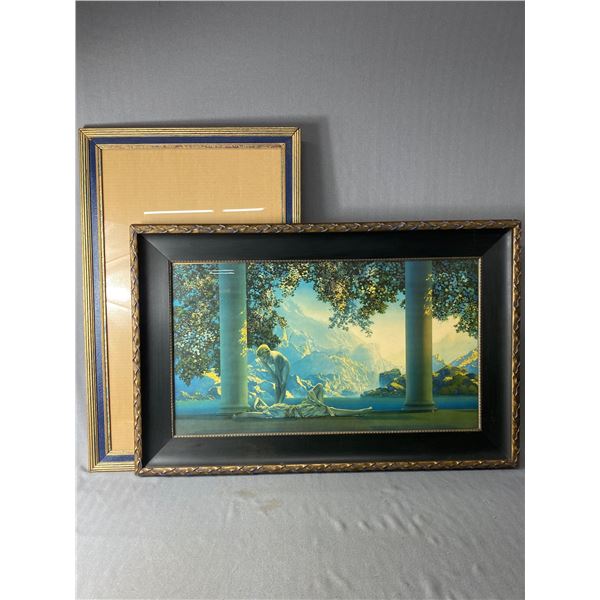 Vintage Maxfield Parrish  Daybreak  Print In Reframed In Ornate  24  x 36  Wood Frame & Original 21.